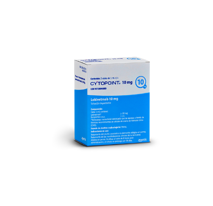 Caja de Cytopoint 10 mg para inyección en perros.